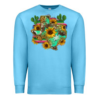 Ocean Blue texas map Premium Sweatshirt - Zillion Design Studio