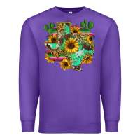 Purple texas map Premium Sweatshirt - Zillion Design Studio