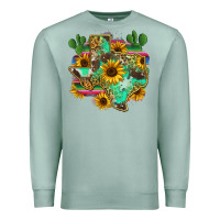 Seafoam texas map Premium Sweatshirt - Zillion Design Studio