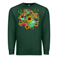 Sports Green texas map Premium Sweatshirt - Zillion Design Studio