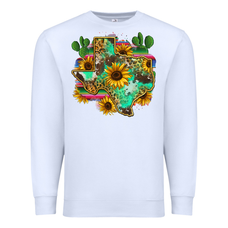 Texas Map Premium Sweatshirt by Zillion Design Studio | Teevron