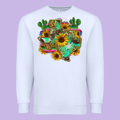 Texas Map Premium Sweatshirt Designed By Zillion Design Studio