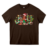 Chocolate Brown Joy Girl Black Heavy Core Tee - CowhideDigitalArt