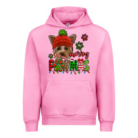 Fuchsia Pink merry pawmas christmas yorkie Urban Hoodie - Jasminsmagicworld