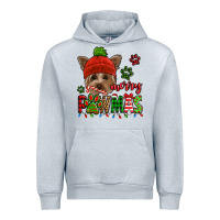 Heather Grey merry pawmas christmas yorkie Urban Hoodie - Jasminsmagicworld