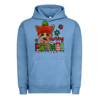 Pigment Pebble Blue merry pawmas christmas yorkie Urban Hoodie - Jasminsmagicworld