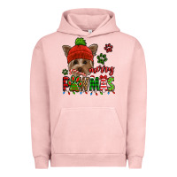 Pigment Salmon merry pawmas christmas yorkie Urban Hoodie - Jasminsmagicworld