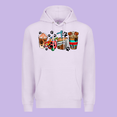 Dogs Coffee Cups Premium Hoodie Designed By Adodesignshop