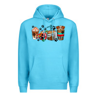 Ocean Blue dogs coffee cups Premium Hoodie - AdoDesignShop