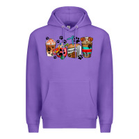 Purple dogs coffee cups Premium Hoodie - AdoDesignShop