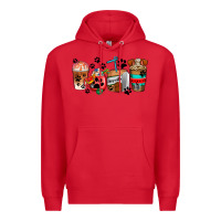 Red dogs coffee cups Premium Hoodie - AdoDesignShop