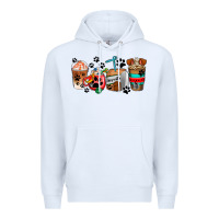 White dogs coffee cups Premium Hoodie - AdoDesignShop