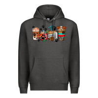 Charcoal Heather dogs coffee cups Premium Hoodie - AdoDesignShop