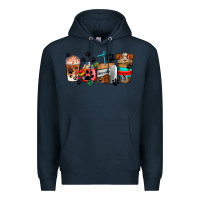 Navy dogs coffee cups Premium Hoodie - AdoDesignShop