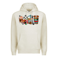 Oatmeal Heather dogs coffee cups Premium Hoodie - AdoDesignShop
