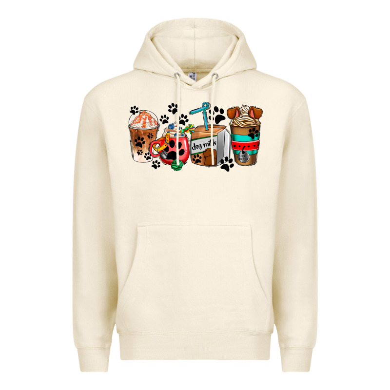 Dogs Coffee Cups Premium Hoodie by AdoDesignShop | Teevron
