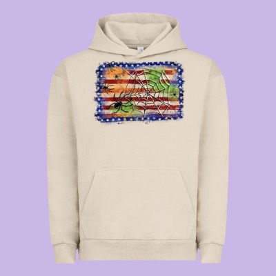 American Flag Halloween Background Urban Hoodie Designed By Jahusdesignshop