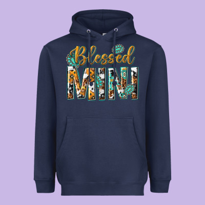 Heavyweight Hoodie blessed mini with leopard and aztec