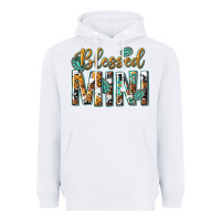 White blessed mini with leopard and aztec Heavyweight Hoodie - texasbilliewilder