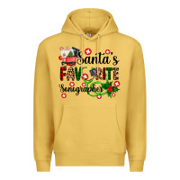 Antique Gold santa's favorite sonographer Premium Hoodie - AdoDesignShop
