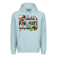 Blue Mist santa's favorite sonographer Premium Hoodie - AdoDesignShop