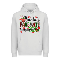 Dove Grey santa's favorite sonographer Premium Hoodie - AdoDesignShop