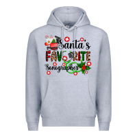 Heather Grey santa's favorite sonographer Premium Hoodie - AdoDesignShop