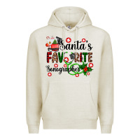 Oatmeal Heather santa's favorite sonographer Premium Hoodie - AdoDesignShop