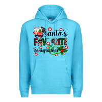 Ocean Blue santa's favorite sonographer Premium Hoodie - AdoDesignShop