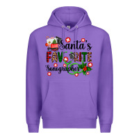 Purple santa's favorite sonographer Premium Hoodie - AdoDesignShop