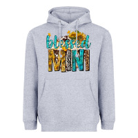 Heather Grey blessed mini with sunflowers Heavyweight Hoodie - texasbilliewilder