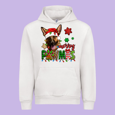 Merry Pawmas Christmas German Shepherd Urban Hoodie Designed By Jasminsmagicworld