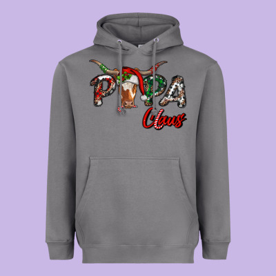 Heavyweight Hoodie Papa Claus With Long Horn Western Christmas
