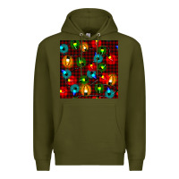 Army Green christmas lights seamless pattern Premium Hoodie - BundleAndBundleShop