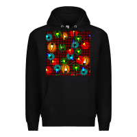 Black christmas lights seamless pattern Premium Hoodie - BundleAndBundleShop