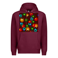 Burgundy christmas lights seamless pattern Premium Hoodie - BundleAndBundleShop