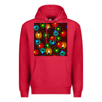 Cardinal christmas lights seamless pattern Premium Hoodie - BundleAndBundleShop