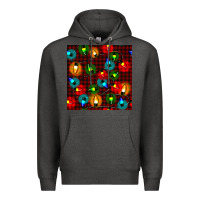 Charcoal Heather christmas lights seamless pattern Premium Hoodie - BundleAndBundleShop