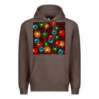 Coffee christmas lights seamless pattern Premium Hoodie - BundleAndBundleShop