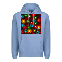 Colony Blue christmas lights seamless pattern Premium Hoodie - BundleAndBundleShop