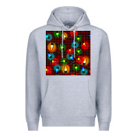 Heather Grey christmas lights seamless pattern Premium Hoodie - BundleAndBundleShop
