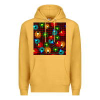 Mustard christmas lights seamless pattern Premium Hoodie - BundleAndBundleShop