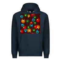 Navy christmas lights seamless pattern Premium Hoodie - BundleAndBundleShop