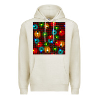 Oatmeal Heather christmas lights seamless pattern Premium Hoodie - BundleAndBundleShop