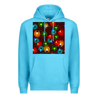 Ocean Blue christmas lights seamless pattern Premium Hoodie - BundleAndBundleShop
