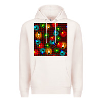 Pale Pink christmas lights seamless pattern Premium Hoodie - BundleAndBundleShop