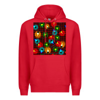 Red christmas lights seamless pattern Premium Hoodie - BundleAndBundleShop