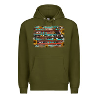 Army Green sunflower gemstone background Premium Hoodie - JahusDesignShop
