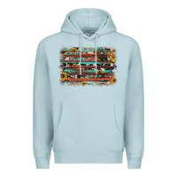 Blue Mist sunflower gemstone background Premium Hoodie - JahusDesignShop