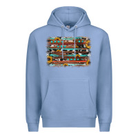 Colony Blue sunflower gemstone background Premium Hoodie - JahusDesignShop